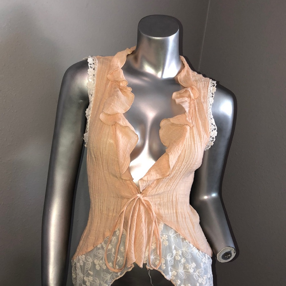 DownEast Ruffled Lace Blouse